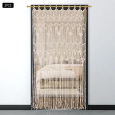 2pcs Boho Macrame Curtain Window Doorway Closet Room Divider Wedding Backdrop