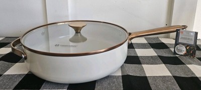 NEW Masterclass IVORY Off-White Casserole 11'' Saute Pan Cookware w/ Lid 2 pc SET