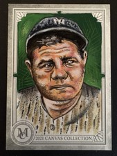 2021 Babe Ruth 1/1 Topps Museum Collection Artist M Adams Signed Original Sketch