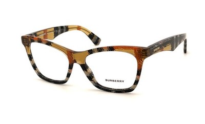 BURBERRY BE2416 4146 Check Sand/ Clear Lens  52mm Eyeglasses