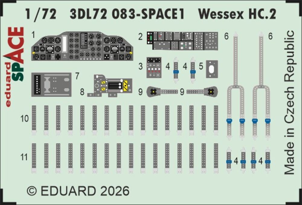 Eduard Accessories 3DL72083 - 1:72 Wessex HC.2 Space For Airfix - New