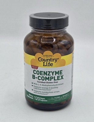 Country Life Coenzyme B-Complex Caps 120 Vegan Capsules Gluten-Free, GMP Quality