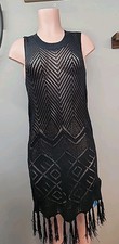Nwt Cupshe Swimsuit Bikini Cover up Dress Size Medium Black Crochet