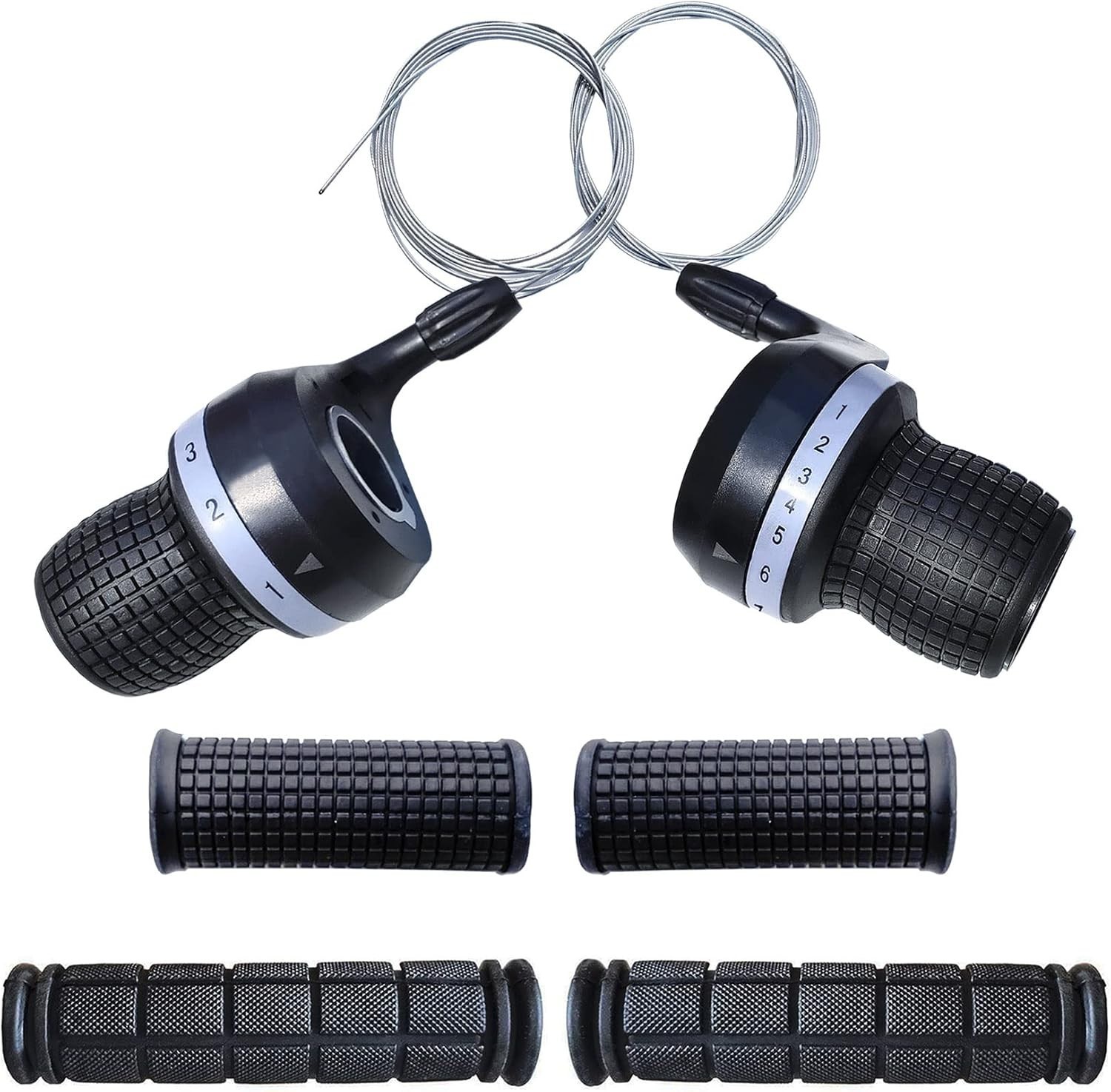 1 Pair Bicycle Twist Grip Gear Shifters 3X7 Speed DIP Compatible for Shimano Bra
