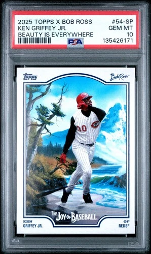 2025 TOPPS BOB ROSS 54-SP KEN GRIFFEY JR. BEAUTY IS EVERYWHERE SP PSA 10 6171