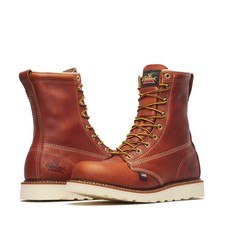 THOROGOOD 8" Soft Plain Toe EH Slip Oil Resistant Wedge Boots 814-4364 Tobacco