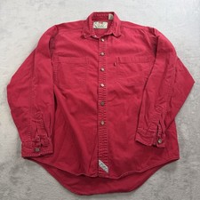 Vintage Levis Metal Button Front Shirt Mens M 100 Cotton Denim Red Tab Loose