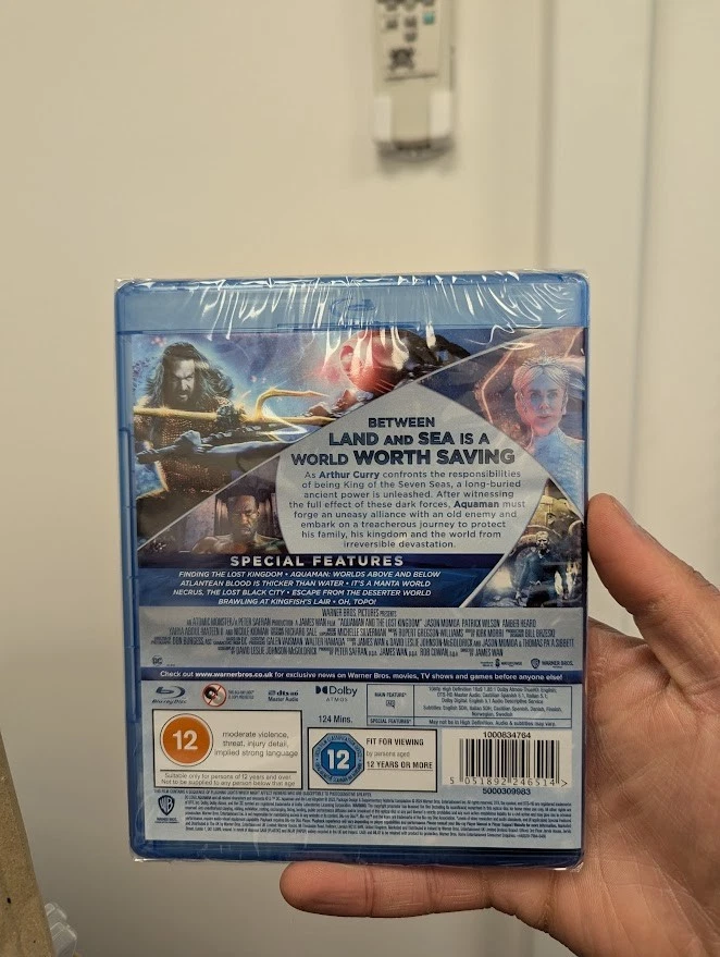 Aquaman and the Lost Kingdom (Blu-ray) New & Sealed Cut to Side of Cover - Image 2 of 3