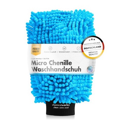 chemicalworkz Chenille Wash Mitt Waschhandschuh Blau Mikrofaser Auto Wäsche