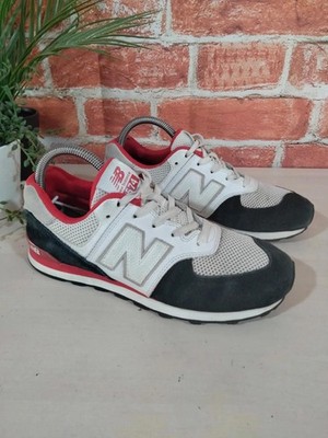 Jungen New Balance 574 Weiß Rot Schwarz Schnürschuhe Sneaker UK 5 EU 38
