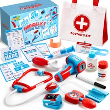 Kids Doctor Kit, 16-Piece Pretend Play Medical Kit with Bag, Doctor Role Play...