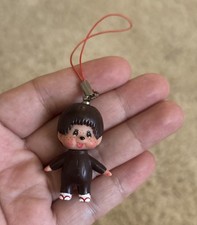 Rare Sekiguchi Monchhichi Mini Figure Charm   Movable Head Keychain Japan