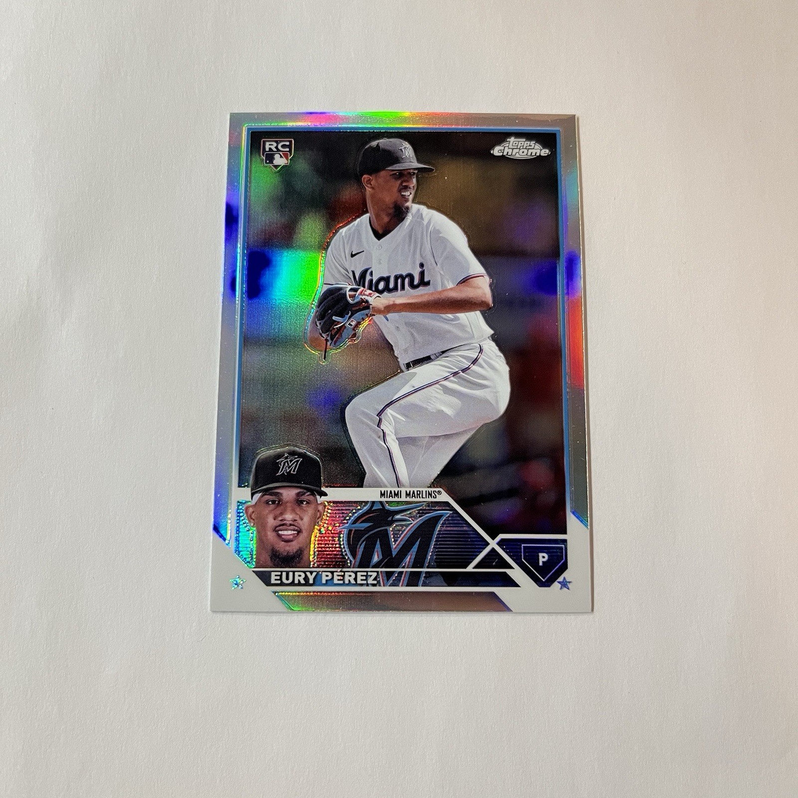 2023 Topps Chrome Update Series - Eury Perez #USC100 Refractor (RC)