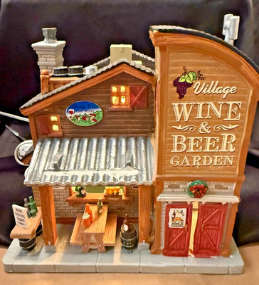 Lemax WINE & BEER GARDEN BUILDING #65111 - RETIRED - Christmas Village - Read