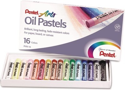 Pentel Arts Ölpastellkreide, 16 Farben (PHN-16) 1 Count (Pack of 16) 