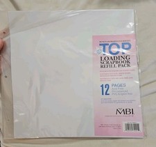 MBI 12 X 12 Top Loading Scrapbook Refill Pack, 12 White Pgs  Pg Protectors NIP