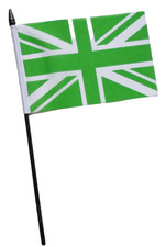 Green Union Jack Small Hand Flag (6" x 4")