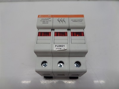 Mersen Ferraz Shawmut USCC3I Fuse Block Holder 600V 30A w/ ATDR1 Fuses