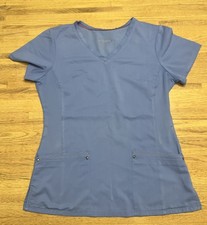 Purple Label Yoga by Healing Hands Blue Scrub Set, Women's S 