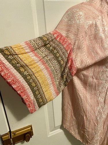 Girls Art Class Boho Flower Cardigan Shirt Pink White Beach Cover Up XL 14/16 - Picture 3 of 6