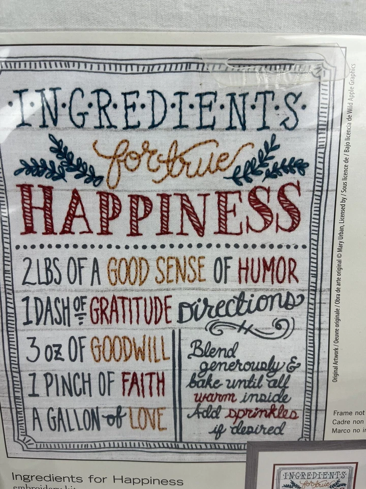 Ingredients For Happiness Dimensions Stamped Embroidery Kit 8X10 - 71-01569 - Image 2 of 4