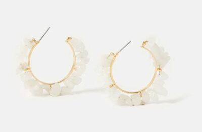 Z Accessorize st Ives Klein Gehämmerte Reifen Ohrringe Gold Sterlingsilber