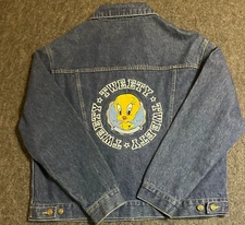 Warner Bros Studio Store Vintage Tweety Bird Womens Jean Jacket Size XL E18