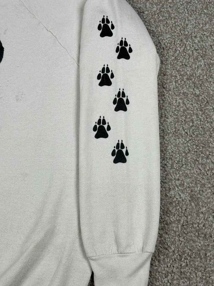 Sudadera De Colección Perro Dálmata Hombres XL Blanca Cuello Redondo Pullover Famoso Fidos Años 80 Foto 4 de 4