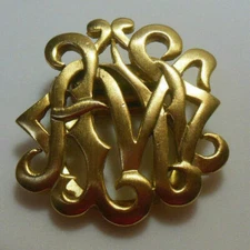 Gold-tone Monogram Scarf Clip
