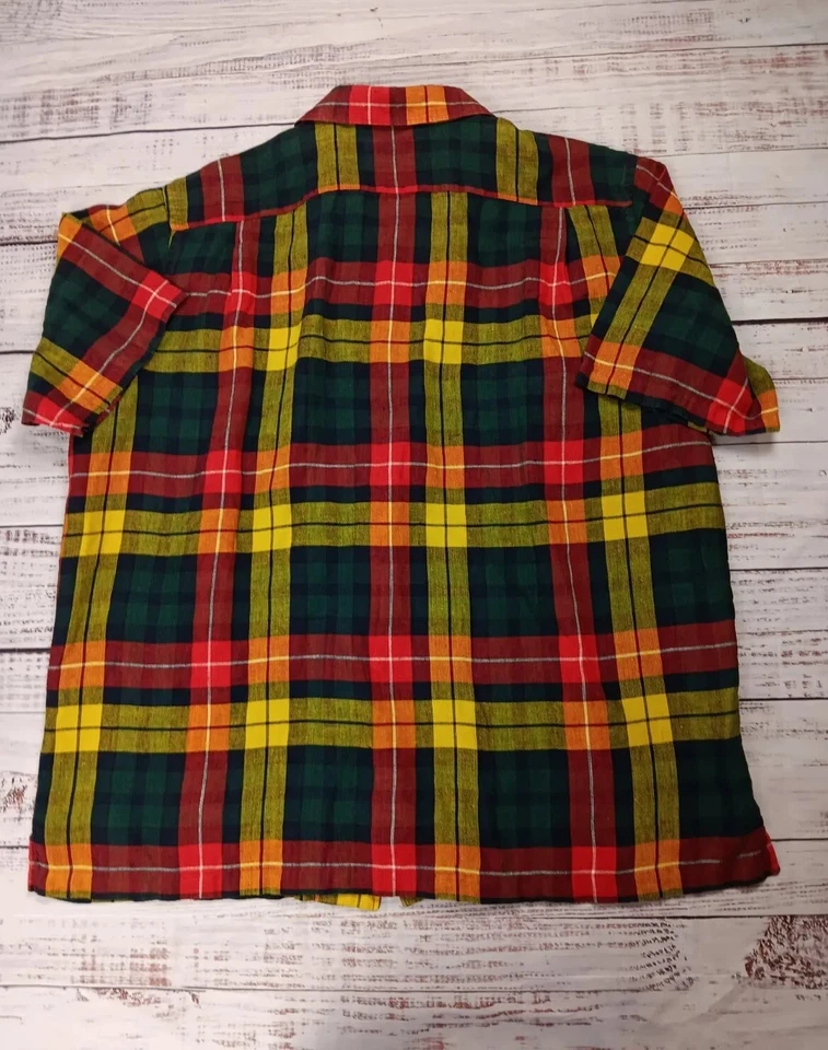 Daniel Cremieux Shirt Men's X-Large Multicolor Classic 100% Linen Plaid - Image 2 of 4