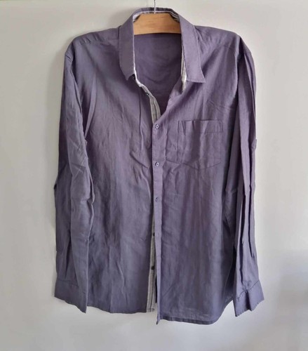 Chemise bleue lin et coton regular T42 Livergy (4504009)