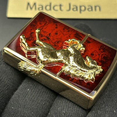 Zippo Winning Winnie Whinny Grand Crown Horse Metal Gold Deep Red