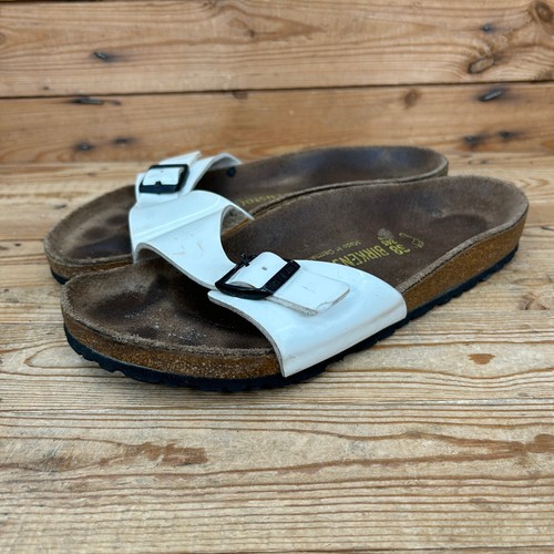 Birkenstock Sandals Womens UK 5 Madrid White Patent Leather Briko Flor Shoes - Picture 5 of 12