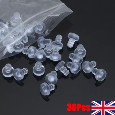 30pcs Clear Rubber Glass Table Top Spacers Anti Collision Embedded Stem Bumpers