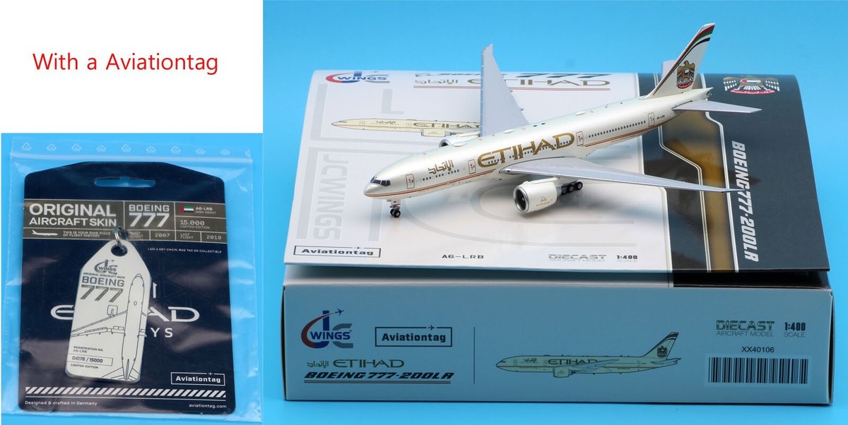 Jcwings エティハド航空 777-200LR A6-LRE 1/400 JC Wings 1:400 Etihad Airways Boeing B777-200LR Diecast