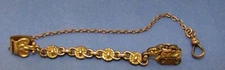 Vintage AAG CO Victorian Gold Tone Watch Chain & Fob