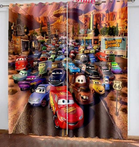 3D Cars Lightning McQueen Gardinen Vorhänge Jungen Verdunkelungsvorhänge Ring oben Ösen - Bild 25 von 27