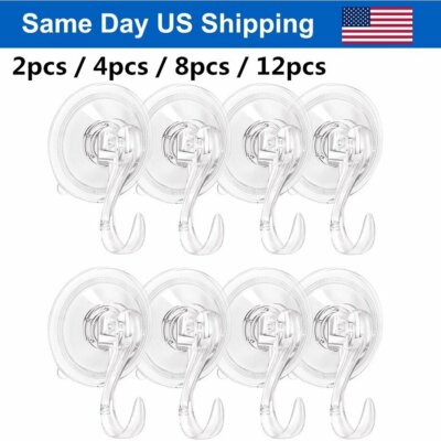 2/4/8/12 Heavy Duty Suction Cup Hook Christmas Suction Cup Wall Hanger Kitchen