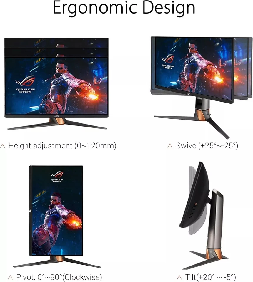 ASUS ROG SWIFT 360Hz PG259QNR eSports NVIDIA G-SYNC Gaming Monitor – 24.5 inch - Image 2 of 4