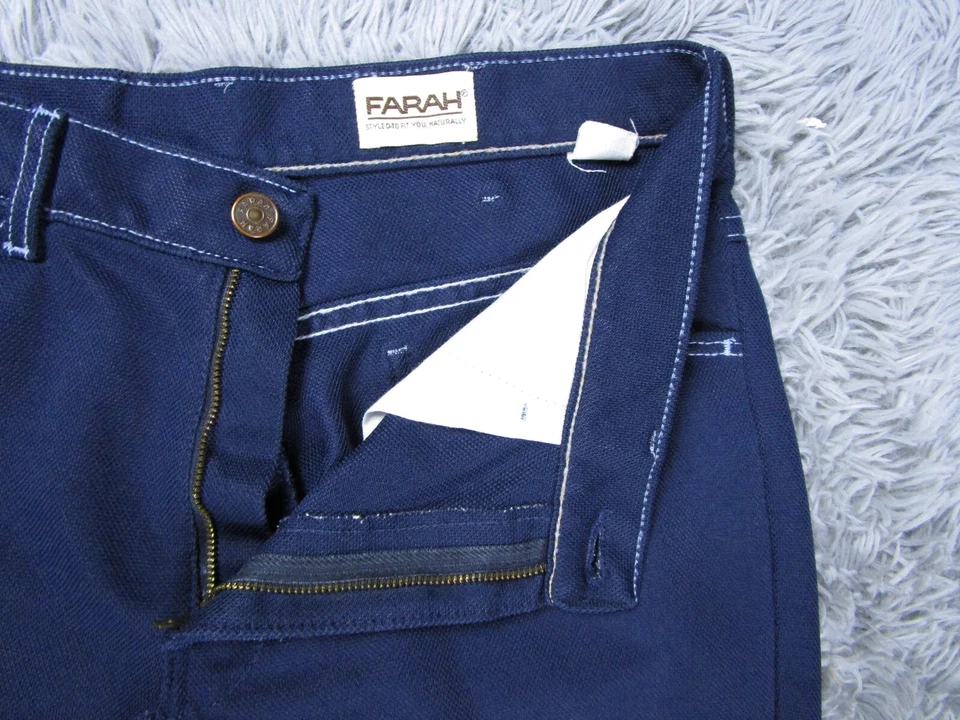 FARAH Pants Womens 32x27 Dress  Navy Blue Stretch Comfy Trousers Casual Career - Image 3 of 4