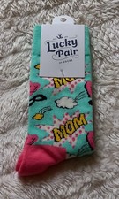 Lucky Pair Socks Super Mom Mum Adult Unisex Novelty One Size 4 - 9