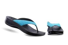 AEROTHOTIC Original Orthotic Comfort Sandal Flip Flops Black/Blue L0801 - Size 6