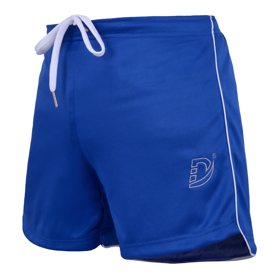 DEFY NUEVO HOMBRE ENTRENAMIENTO GIMNASIO ENTRENAMIENTO DEPORTES CORRER CASUAL FITNESS PANTALONES CORTOS AZULES Foto 3 de 4