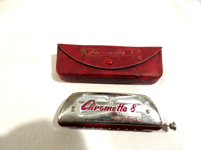 Vintage Hohner Chrometta 8 Harmonica w/Original Case Key C | eBay