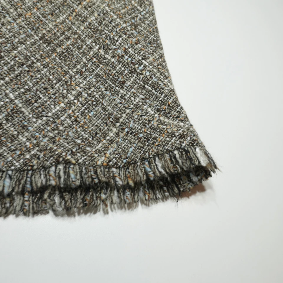 Falda Kenneth Cole Talla 8 Mezcla de Lana Marrón Boucle Trompeta Flecos Preppy Carrera Foto 3 de 4