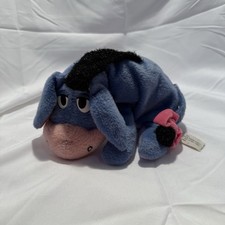 Vintage Eeyore Mattel Arcotoys Bean Bag Plush Disney Blue Purple Detachable Tail