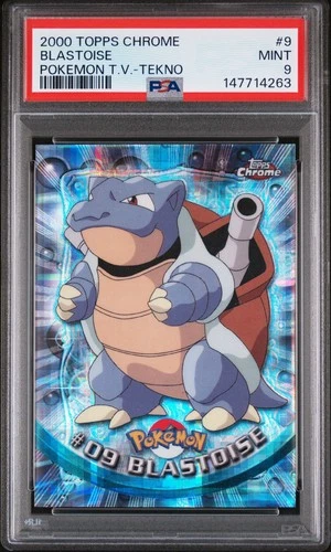 2000 TOPPS CHROME POKEMON T.V. TEKNO #9 BLASTOISE PSA 9