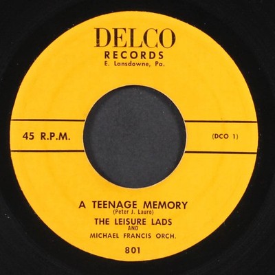 LEISURE LADS: a teenage memory / baby i'm all alone DELCO 7'' Single 45 RPM