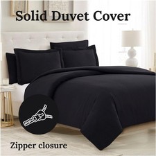 DuvetCover Fitted-"12"Inch&Sheet Set 600-800 1000TC EgyptianCotton~KING Black