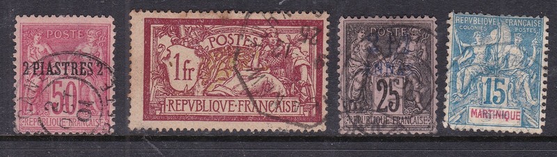FRENCH  COLONIES  ^^^^^^x4  used  CLASSICS  @  xdco 559lev